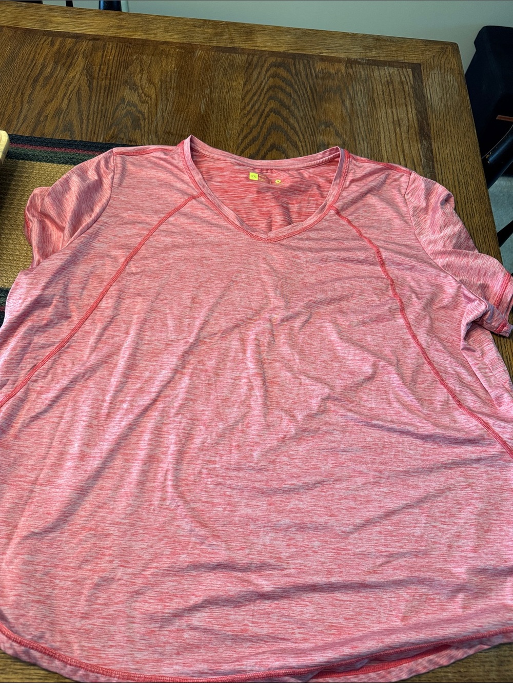 Xersion Heathered Pink Short Sleeve Active Top